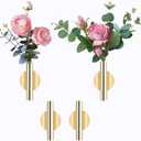 AIM & GGKK Wall Planters,4 Pcs Wall Mounted Metal Hanging Plant Holder for Indoor Small Gold Boho Flower Vase Tube for Modern Home Decor Display Art Bedroom Bathroom Living Room