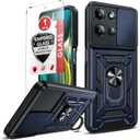 LeYi for Moto-G-2025 Case: Motorola Moto G 2025 Case with Tempered Glass Screen Protector, Military-Grade Protection with Kickstand for Moto G 2025 Phone Case, Blue