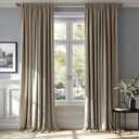 MIULEE Taupe Velvet Curtains Thermal Insulated Blackout Curtain Drapes for Bedroom Living Room Darkening 96 Inches Long Curtains Panels Rod Pocket Set of 2
