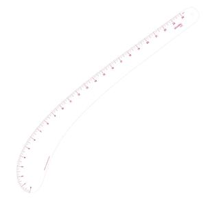 KEARING 24inch French Curve Ruler for Pattern Making, Vary Form Curve Ruler for Sewing, Sandwich Line Scale, Clear Hip Measuring Curve Transparent Fashion Designer's Ruler