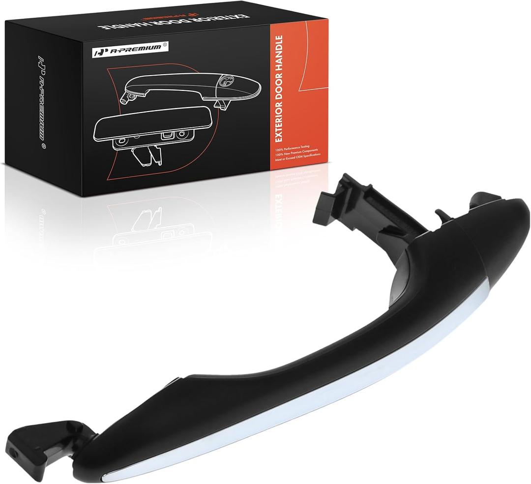 A-Premium Front Right Passenger Exterior Door Handle Compatible with Kia Optima 2012-2015, Primed Black with Chrome Trim, Replace# 82651-4C010, 82662-2T000EB