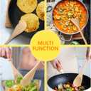 MORGLES 5 Pcs Wooden Spoons for Cooking, 12 Inches Long Handle Spoons for Mixing, Tasting Stirring Food, Large Wooden Cooking Utensils for Kitchen and Crafts