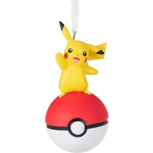Hallmark Pokémon Pikachu on Poké Ball Christmas Ornament