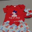 Baby Girls 4th Of July Outfit Short Sleeve Embroidery Letters Romper With Stars Shorts Tulle Dress Cute Summer Outfit 6-9M