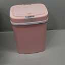 Motion Sensor Pink 3.2-gal Trash Can Rectangle Plastic Fingerprint Proof Quiet Close