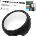 Hemoton Computer Rearview Mirror 3-Pack with Suction Cups for Office Cubicle Desk Safety Viewing Compact Rearview Magnifying Mirror 2.95 Inch Pc Material