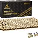 420H Motorcycle Chain 132 Links Non O-Ring with Connecting Master Link Heavy Duty Drive Chain for Motorcycle Bicycle Go Kart Mini Trail Bike