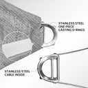 Heavy Duty 18' x 20' Rectangular Gray Sun Shade Sail 260 GSM Commercial Grade, UPF50+ UV Protection, Strong, Stylish, Built to Last