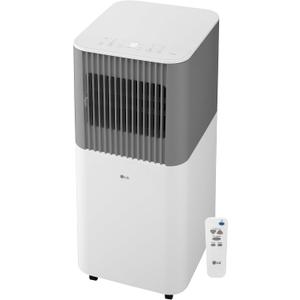 LG 6,000 BTU SACC (10,000 BTU ASHRAE) Portable Air Conditioner, 115V, Cools 250 Sq.Ft. (10' x 25' Room Size), Quiet Operation, LCD Remote Control, and Window Installation Kit, White & Gray