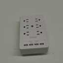 Multi Plug Outlet Surge Protector Nikleb, 12 Electrical Outlets Extender with 4 USB Charging Ports Total 4.8A, Wall Plug Expander 3 Prong for Room, Office, Gaming, Cord Organizer Accessories