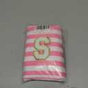 Gosect Initial Makeup Bag Personalized Stripe Cosmetic Bag Cute Waterproof Travel Toiletry Bag Birthday Gifts for 10 11 12 13 14 15 16 Years Old Teen Girl Gift Trendy Stuff (Pink S)