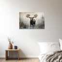 ZXHYWYM Large Moose Wall Art Wildlife Canvas Pictures Rustic Forest Wilderness Animal Painting Elmer Moose Artwork for Home Cabin Wall Decor Frame (C, (20.00" x 30.00"))