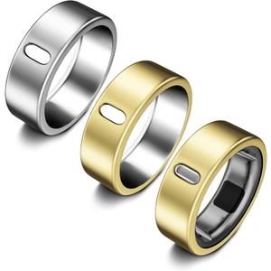 3 Pack Cover Compatible with Oura Ring Gen 4/Oura Ring Gen 3 Horizon/Heritage, Support Charging with Cover on, Anti-Scratch TPU Protector for Men Women (Size 7, Gold*2+Silver)