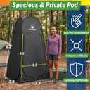 Pop Up Pod - Privacy Shower Tent, Dressing Room, or Portable Toilet Stall with Carry Bag for Camping, Beach, or Tailgate by Wakeman Outdoors (Black), 1-Person