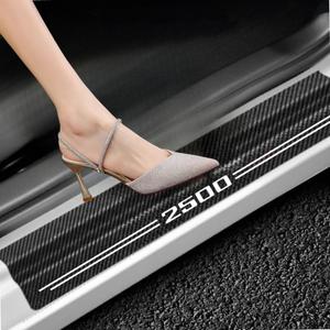 Car Door Sill Protectors Compatible with Dodge RAM 2500 Accessories- 4Pcs Door Entry Guard Scuff Sill Protector Plate- Carbon Fiber Anti-Scratch Sticker- Upgraded Full Coverage (White,2500)