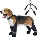 Dog Booties with Adjustable Suspenders for Outdoor Adventures  Reflective Paw Protectors for Rain, Snow & Mud, Anti-Slip & Dirt-Proof Boots Leggings, Waterproof Dogs Shoes, Black, Size L