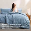 Bedsure Full Size Comforter Set - 7 Pieces Grayish Blue Full Bedding Set for All Seasons, Boho Contrasting Design Bed in a Bag with Comforter, Sheets, Pillowcases & Shams