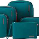 Bee Nesting Waterproof Compression Packing Cubes 5/6/8 sets, Large Travel Packing organizers for Carry on Luggage, 2 Sides Expandable Storage Bags (Dark Green, G5set)