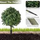 28" Artificial Boxwood Topiary Ball Trees with Ground Spike for Outdoor,Set of 2 UV Resistant Artificial Shrub Bushes,Artificial Plants,Fake Boxwood Plants for Indoor, Garden, Yard,Patio Dcor