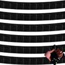 6 Pack 10 Feet Foil Fringe Garland Metallic Tinsel Streamers Banner Wall Hanging Curtain Backdrop for Parade Floats, Bachelorette, Wedding, Birthday, Halloween, Christmas Party Decorations(Black)