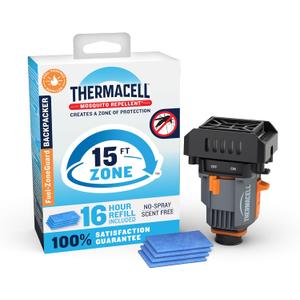 Thermacell Fuel-ZoneGuard Backpacker Fuel Powered Mosquito Repeller; 15-FT Zone of Scientifically Proven Outdoor Protection; Patio Shield; 16-Hr Refill; Bug Spray Alternative; Scent Free; DEET-Free