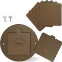 Touri Pottery Bats Set for Pottery Wheel, 1 Pack 12 Round Outer Bat & 6 Pack 7 Square Inner Bats Included, Ceramic Tools for Pottery, Brown