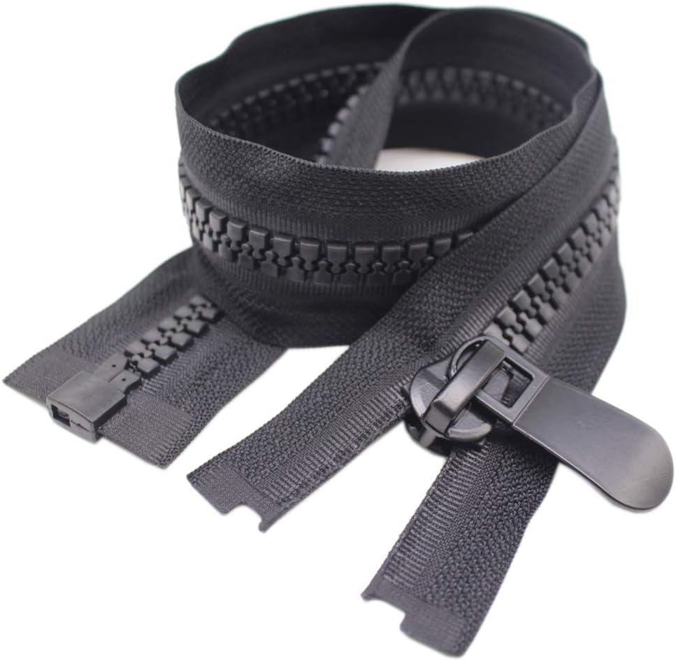 YaHoGa #15 26" Huge Separating Plastic Zippers for Sewing, Parka, Winter Coat Heavy Duty Zippers Bulk (O/E) (Black)