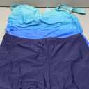 Women's Plus Size Tankini Swimsuit - Two Piece Bathing Suit with Shorts 2025 V-Wired Tummy Control Swimwear Blue Gradient Size 16 Plus