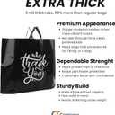 Large Thank You Bags with Handles | 60pcs Black Plastic Shopping Bags for Small Business | 19.5"x15" Merchandise Retail Boutique Bags for Customers