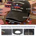 250th Anniversary USA Hat Washed Denim Patriotic Baseball Cap Embroidered 1776 2026 USA God Bless America USA 250th Anniversary Merchandise Gifts for Men Women Patriotic Lovers