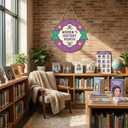 2 x Women's History Month Door Decorations, Purple Inspirational Women Empowerment Hanging Sign Wall Decor, International Women's Day Wreath for Home, School, Classroom, Bulletin Board, Wall, Hallway