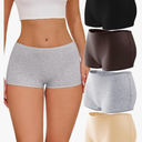 ROSYCORAL Boy Shorts Underwear for Women Cotton Panties Mid Rise Undies Full Coverage Boxers Briefs Boyshort 4 Pack L