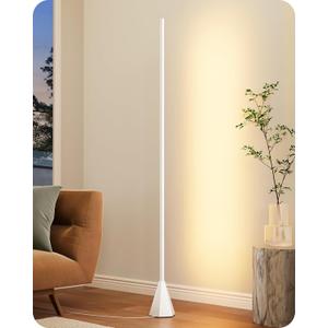 EDISHINE LED Corner Floor Lamp, New Gesture Control Dimmable Corner Light with Remote Control, 3000K-6000K Eye Caring Standing Lamp, Modern Minimalist Lit Lamp for Bedroom, Living Room, Office, White