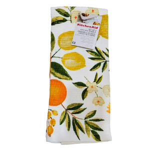 NEW KitchenAid Spring Citrus Kitchen Towels 16" x 28"[Orange & Yellow](Set of 2)