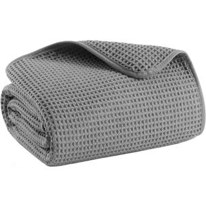 MICROFI Microfiber Waffle Bath Sheet, Quick Dry, Lint Free, 40 x 80 inches (101.6 x 203.2 cm), 1 Count, 430 GSM (Gray)
