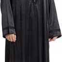 Men's Islamic Arab Kaftans Robe for Eid, Dubai Ramadan Daily Clothes - Muslim Thobe Shirt (Black, XL)