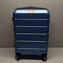 KROSER Hardside Expandable Carry On Luggage with Spinner Wheels & Built-in TSA Lock, Durable Suitcase Rolling Luggage with USB Port, Carry-On 20-Inch, Light Blue