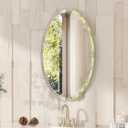 VocalStar Frameless Oval Mirror, 18" x 26" Bathroom Wall Mirror with Beveled Edge, Modern Decorative Vanity Mirrored for Living Room, Entryway, Bedroom | 1/4-Inch Shatterproof Glass