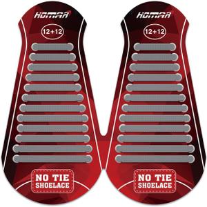 HOMAR No Tie Shoelaces for Kids Adults Stretch Elastic Tieless No Tie Shoe Laces (Gray)