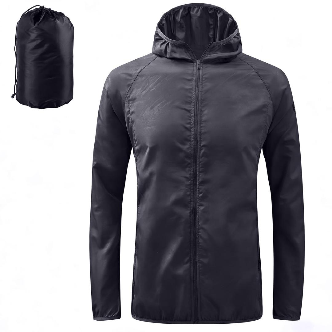 pddstance Kids Waterproof Jacket Lightweight Kids Rain Jacket Windbreaker Hooded Coat Girls Boys Waterproof Jackets (US, Age, 13 Years, 14 Years, Black)