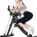 AB Workout Equipment, Home Gym Ab Machine for Abdominal Exercise and Strength Training, Height Adjustable Fitness Equipment (Gray)