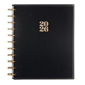 Happy Planner Disc-Bound Planner Jan.–Dec. 2026, Includes 3 Extra Months and 2 Sticker Sheets, Big Size, 8.5" x 11", Horizontal Layout, Modern Texture