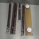 Ausemku Shower Curtain Rod 32-80 Inch Adjustable - 1 Inch Diameter Heavy Duty No drill Spring Tension Shower Rod, Non-Slip Rustproof Telescopic Rod for Bathroom, Brown