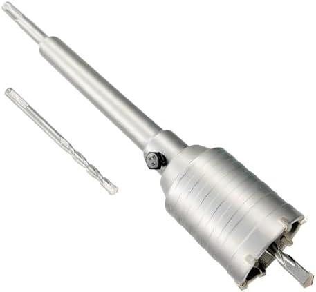 2" Concrete Hole Saw, 50mm Tungsten Steel Core Bit for Cinder Block, Brick, Rock, Plank Walls for Pipes or mini Split Lines, with SDS Plus Shank and 2 Center Positioning Drill Bits.