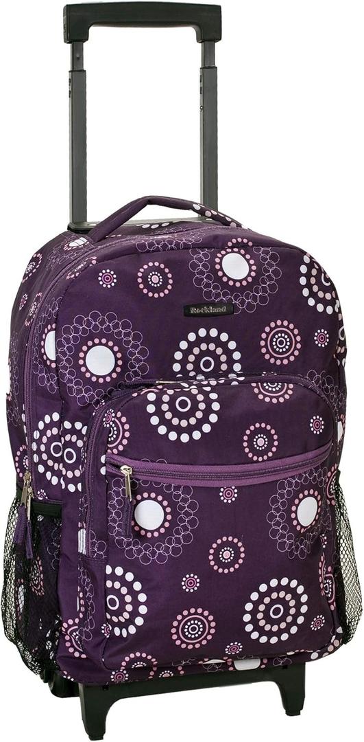 Rockland Double Handle Rolling Backpack, PURPLEPEARL, One Size