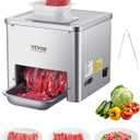 VEVOR Meat Cutter Machine, 550W Meat Slicer, 350 lb/h Commercial Meat Cutting Machine, Stainless Steel, 3.5 mm Thickness, Electric Food Cutting Slicer for Home Kitchen, Restaurant, Supermarket
