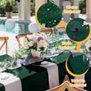 BRILLMAX 10 Pack Hunter Green Tablecloth 70x120in for 6-8ft Rectangle Table