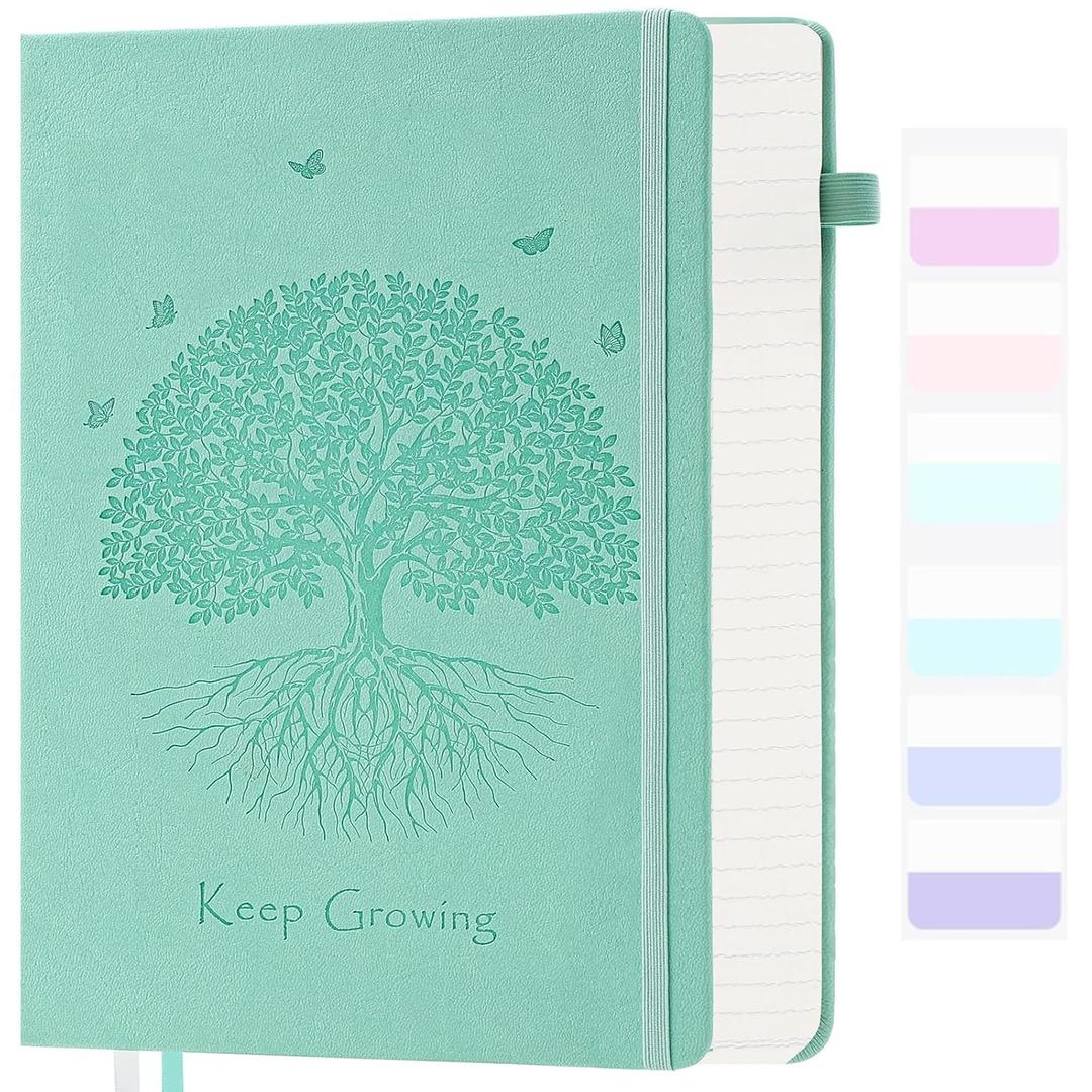 Leather Journal, 7" x 10" Hardcover College Ruled Notebook Journal for Women Men, 340 Page Large Notebooks for Work, Lined Journals for Writing, Thick and Lay Flat, B5 Aesthetic Teal Notebook Gift