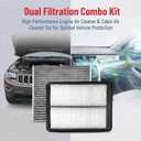 Engine Cabin Air Filters kit for Kia Carnival 2026 2025 2024 2023 2022 (Except Hybrid) (Cabin Filters Located Rear under the Hood & Glove Box)