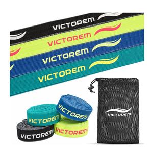 Victorem Pull Up Assistance Bands Set - Set of 4 Long Fabric Resistance Bands for Home - Sturdy Stretchy Equipment for Home Exercise and Stretching - Perfect for Fitness with Bag and Workout Guide